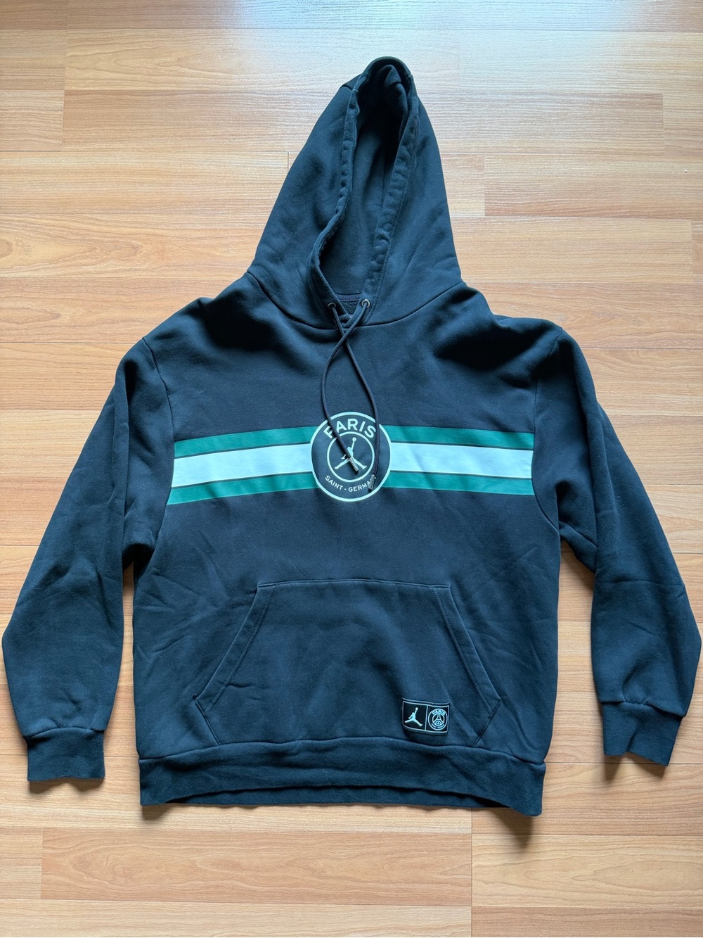 Jordan x PSG Paris Saint-Germain Black Green Hoodie XL Fleece